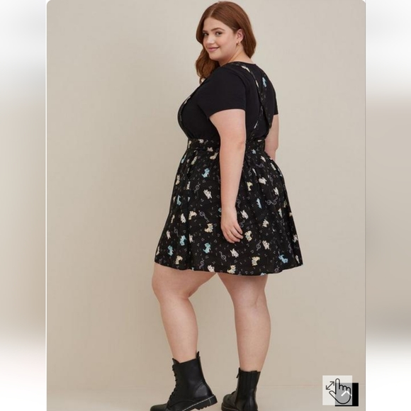 TORRID DISNEY THE ARISTOCATS MINI SKIRTALL - CHALLIS BLACK size 1X NWT - Picture 2 of 8